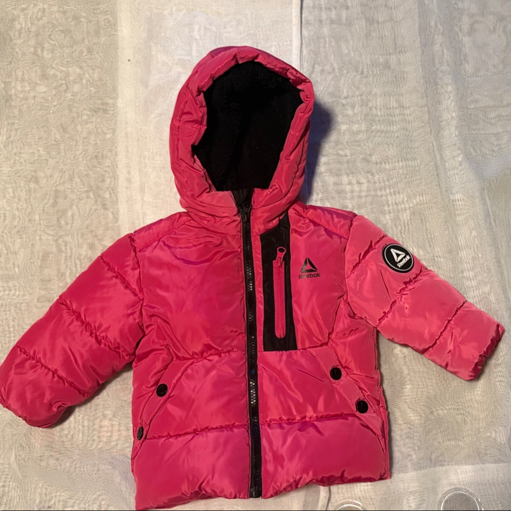 Reebok Kids Pink Hooded Puffer Jacket